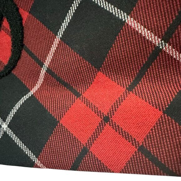 Victoria's Secret Plaid Tote Bag NWT Sherpa VS Logo, Weekender, red black tartan - Picture 2 of 12